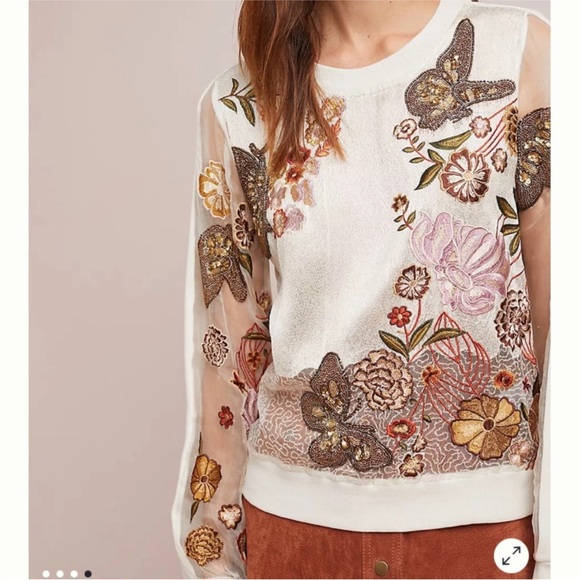 Anthropologie  Flutter Away Pullover Size M. - Picture 2 of 16